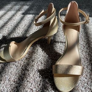 gold glitter heels